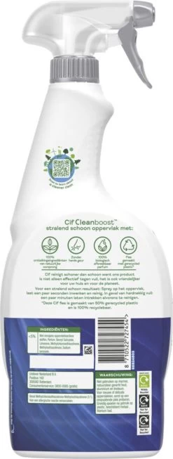 Cif CleanBoost Power & Shine Badkamer Spray - 6 X 750 Ml - Voordeelverpakking -Schoonmaakmiddelen 454x1200