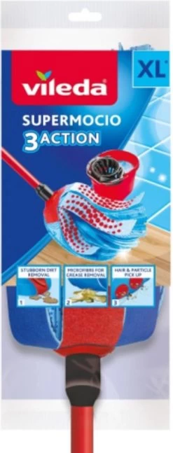 Vileda Super Mocio 3D Mop En Steel 25 Vileda Super Mocio 3D Mop En Steel -Schoonmaakmiddelen 458x1200 1