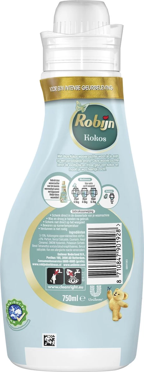 Robijn Collections Kokos Wasverzachter - 4 X 30 Wasbeurten - Voordeelverpakking 5 Robijn Collections Kokos Wasverzachter - 4 X 30 Wasbeurten - Voordeelverpakking - Afbeelding 3