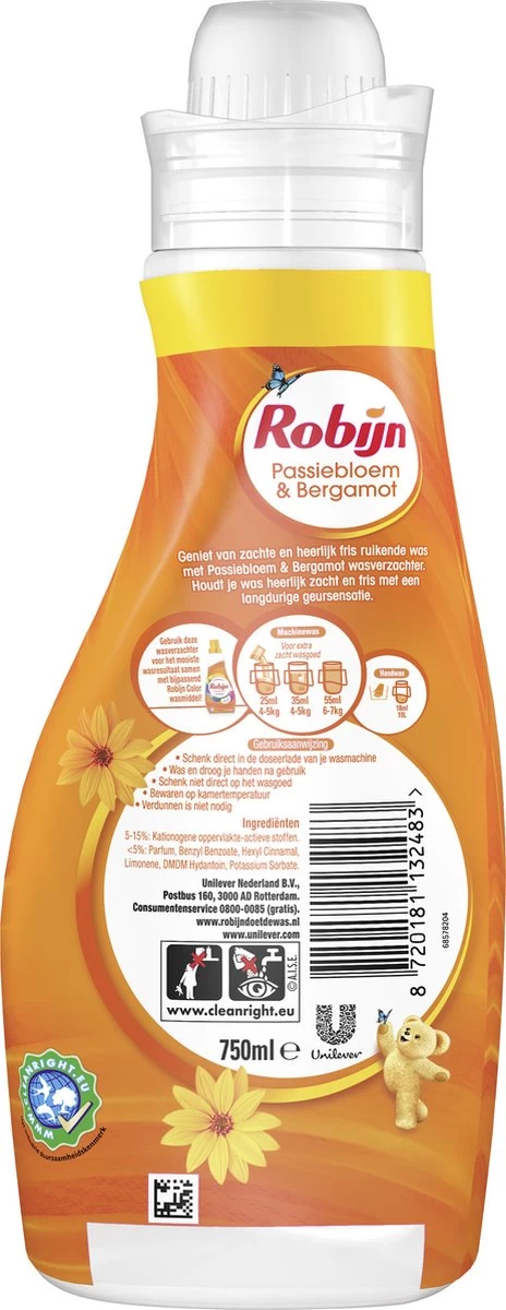 Robijn Classics Passiebloem & Bergamot Wasverzachter - 4 X 30 Wasbeurten - Voordeelverpakking 5 Robijn Classics Passiebloem & Bergamot Wasverzachter - 4 X 30 Wasbeurten - Voordeelverpakking - Afbeelding 4