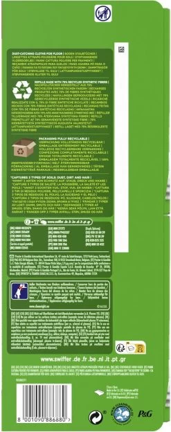 Swiffer Vloerreiniger - Droge Vloerdoekjes - Navullingen - Vangt En Houdt Stof Vast - Voordeelverpakking 3 X 68 Stuks -Schoonmaakmiddelen 475x1200