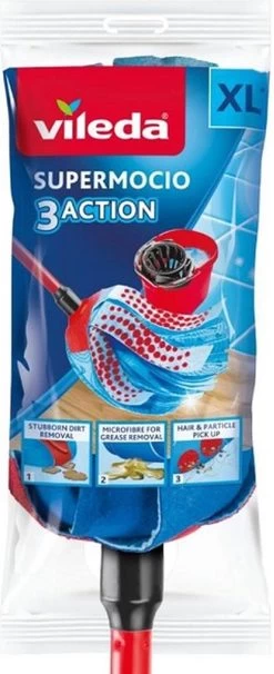 Vileda Super Mocio 3D Mop En Steel 35 Vileda Super Mocio 3D Mop En Steel -Schoonmaakmiddelen 489x1200