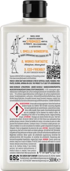 Marcel's Green Soap Afwasmiddel Sinaasappel & Jasmijn - 6 X 500 Ml -Schoonmaakmiddelen 493x1200 3