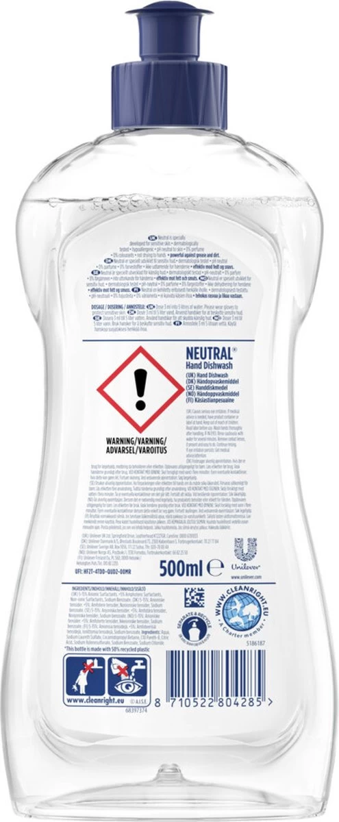 Neutral - Afwasmiddel - 500ml 4 Neutral - Afwasmiddel - 500ml - Afbeelding 2