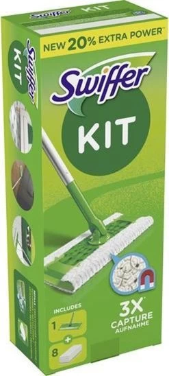 Swiffer Vloerreiniger Starterskit - 1 Dweil, 8 Droge En 3 Vochtige Vloerdoekjes Navullingen 35 Swiffer Vloerreiniger Starterskit - 1 Dweil, 8 Droge En 3 Vochtige Vloerdoekjes Navullingen -Schoonmaakmiddelen 541x1200