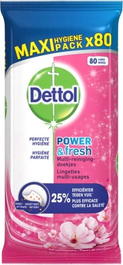 Dettol - Schoonmaakdoekjes - Power & Fresh - Kersenbloesem - 80 Stuks X8 -Schoonmaakmiddelen 558x1200 4