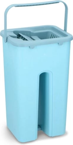 Alpina Platte Mop Met Emmer - Incl. 2 Microvezeldoeken - Voor Harde Vloeren - 360° Draaibaar -Schoonmaakmiddelen 607x1200