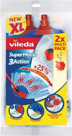 Vileda Vervanging SuperMocio 3 Action - Navulling Voor De Vileda SuperMocio - 2 Stuks -Schoonmaakmiddelen 635x1200