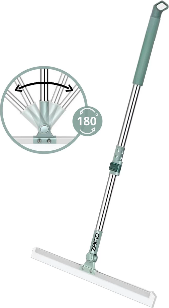 Zafio Vloertrekker Met Steel Vloerwisser Watertrekker Badkamer Douche - 80 / 130 Cm - Uitschuifbaar 3 Zafio Vloertrekker Met Steel Vloerwisser Watertrekker Badkamer Douche - 80 / 130 Cm - Uitschuifbaar