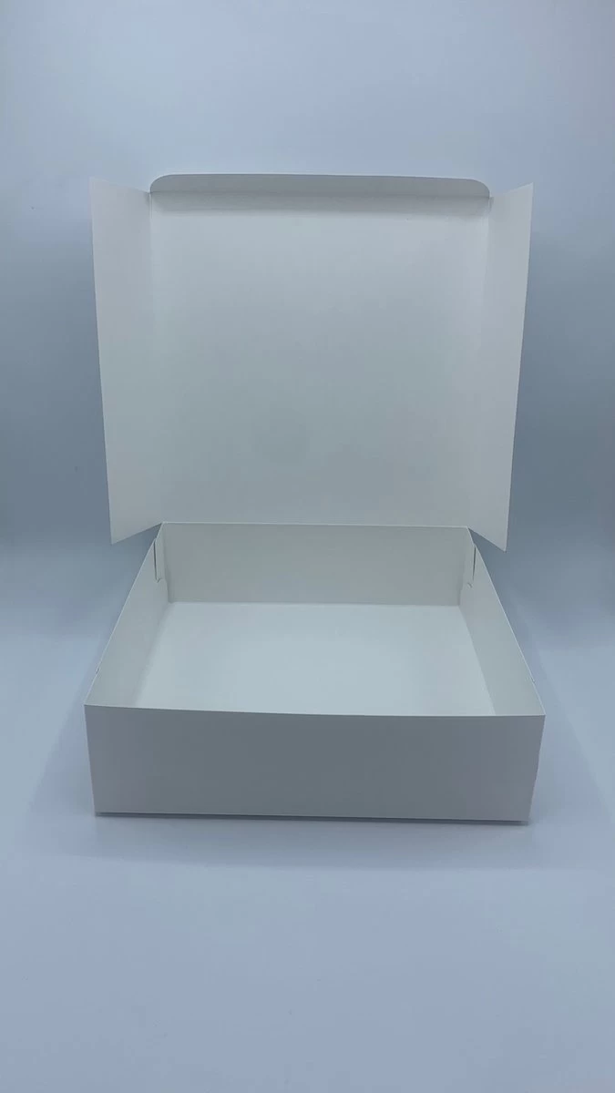 25 Stuks - Taartdoos - Karton - 15x15x8cm - Wit 3 25 Stuks - Taartdoos - Karton - 15x15x8cm - Wit