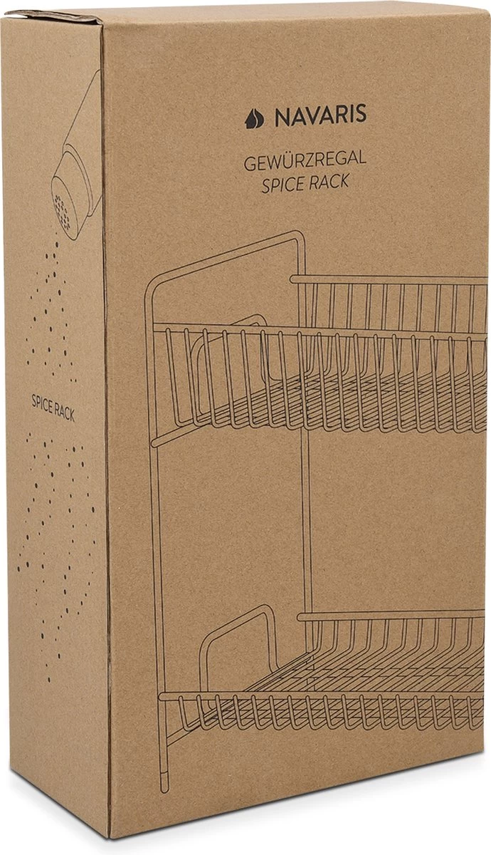 Navaris Stalen Kruidenrekje 2 Laags - Kruidenrek Staand - Rek Voor Kruidenpotjes En Glaasjes - Multifunctionele Organizer Voor Keuken En Badkamer 8 Navaris Stalen Kruidenrekje 2 Laags - Kruidenrek Staand - Rek Voor Kruidenpotjes En Glaasjes - Multifunctionele Organizer Voor Keuken En Badkamer - Afbeelding 6