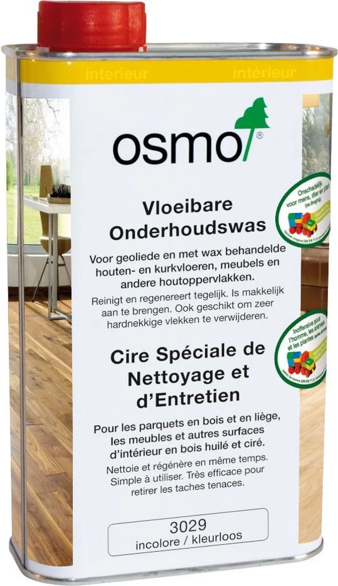 Osmo Onderhoudswas 3029 - 1 Liter | Vloeibare Onderhoudswas En Reinigingsmiddel | Houten Vloer Onderhoud 3 Osmo Onderhoudswas 3029 - 1 Liter | Vloeibare Onderhoudswas En Reinigingsmiddel | Houten Vloer Onderhoud