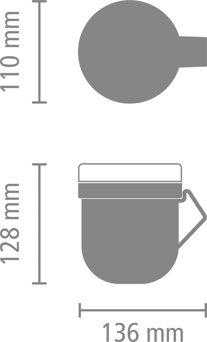Brabantia Make & Take Soepbeker - 0,6 L - Kunststof - Dark Grey 17 Brabantia Make & Take Soepbeker - 0,6 L - Kunststof - Dark Grey - Afbeelding 15