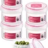 Lock&Lock Voorraadbussen - Vershoudbakjes - Bewaardozen Voedsel - Sausbakjes Met Deksel - Dressing Bakje - Kruidenpotjes - Babyvoeding Bewaarbakjes - 150 Ml - Rond - Luchtdicht - BPA Vrij - Set Van 6 Stuks