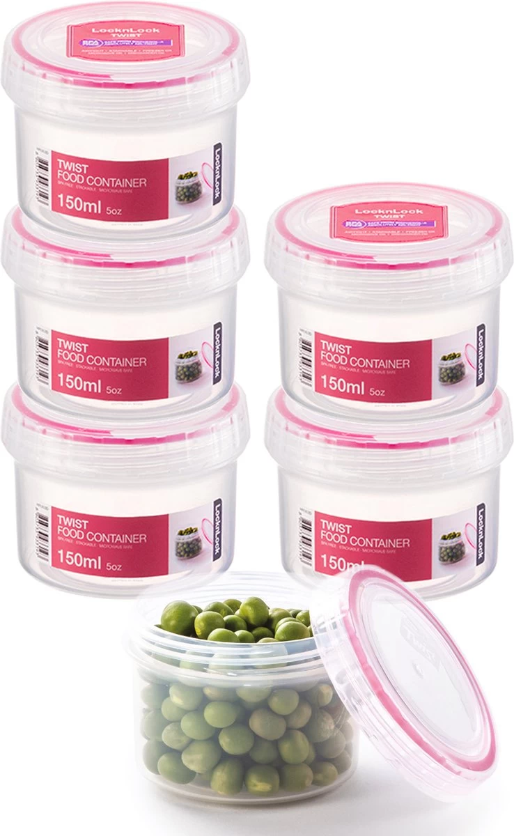 Lock&Lock Voorraadbussen - Vershoudbakjes - Bewaardozen Voedsel - Sausbakjes Met Deksel - Dressing Bakje - Kruidenpotjes - Babyvoeding Bewaarbakjes - 150 Ml - Rond - Luchtdicht - BPA Vrij - Set Van 6 Stuks 3 Lock&Lock Voorraadbussen - Vershoudbakjes - Bewaardozen Voedsel - Sausbakjes Met Deksel - Dressing Bakje - Kruidenpotjes - Babyvoeding Bewaarbakjes - 150 Ml - Rond - Luchtdicht - BPA Vrij - Set Van 6 Stuks