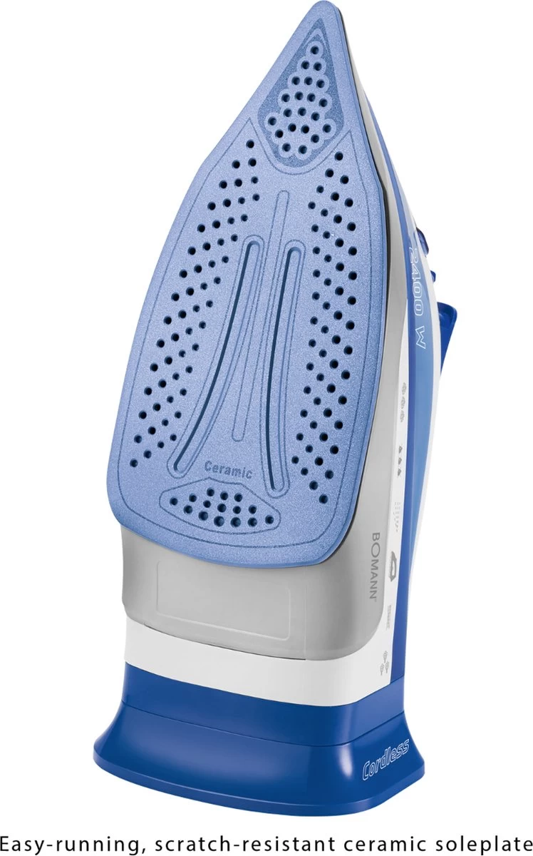 Bomann DB 6006 CB - Stoomstrijkijzer - Draadloos - 2400W - Blauw/Wit 5 Bomann DB 6006 CB - Stoomstrijkijzer - Draadloos - 2400W - Blauw/Wit - Afbeelding 3
