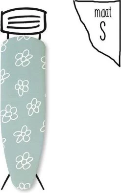 Strijkhoes Groen Met Witte Bloemen - Maat S