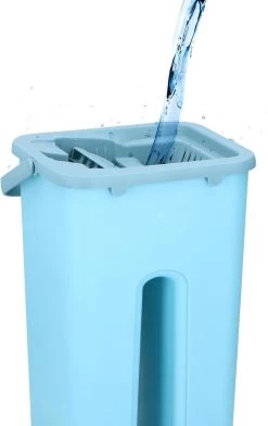 Alpina Platte Mop Met Emmer - Incl. 2 Microvezeldoeken - Voor Harde Vloeren - 360° Draaibaar -Schoonmaakmiddelen 757x1200