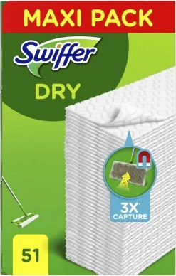 Swiffer Vloerreiniger - Droge Vloerdoekjes - Navullingen - Vangt En Houdt Stof Vast - Voordeelverpakking 3 X 51 Stuks -Schoonmaakmiddelen 764x1200 1