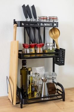 Sens Design Kruidenrek Staand – Keukenrek Voor Kruidenpotjes - Zwart -Schoonmaakmiddelen 800x1200 30