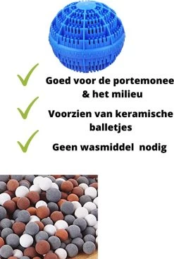 Merkloos V&P Wasbol Set Van 2 - Ecologische Wasbal - Keramische Balletjes - Duurzaam - Blauw - Wasmachine Reiniger - Wasmachine - Zonder Gebruik Van Wasmiddel -Schoonmaakmiddelen 808x1200 3
