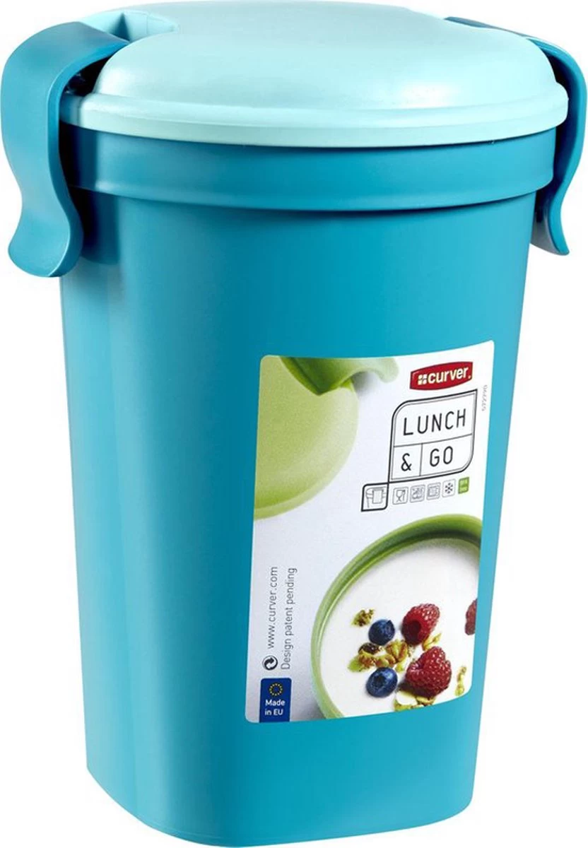 Curver Lunch & Go Beker - Magnetronbestendig - Lunchbeker – Muesli Beker - Soepbeker - Yoghurt Beker To Go – LunchBox - KoffieBeker - Salade Lunchbox - 0,6l – Blauw 4 Curver Lunch & Go Beker - Magnetronbestendig - Lunchbeker – Muesli Beker - Soepbeker - Yoghurt Beker To Go – LunchBox - KoffieBeker - Salade Lunchbox - 0,6l – Blauw - Afbeelding 2