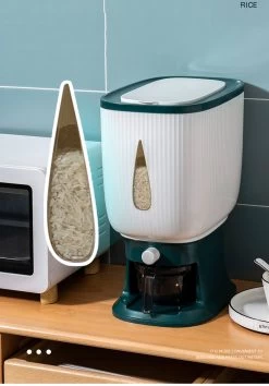 Deluqse Rijst Dispenser - Rijst Container - Grijs - Voedsel Dispenser - Rijst Opbergdoos - Rijst Bewaren - Rijst Opberg Container -Schoonmaakmiddelen 838x1200 2