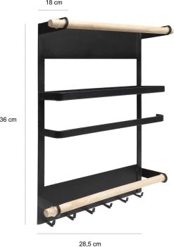QUVIO Keukenrekje Van Metaal Magnetisch - Kruidenrek - Keuken Opbergrek Voor Kruiden, Handdoeken En Opscheplepels - Zwart 20 QUVIO Keukenrekje Van Metaal Magnetisch - Kruidenrek - Keuken Opbergrek Voor Kruiden, Handdoeken En Opscheplepels - Zwart -Schoonmaakmiddelen 844x1200 3