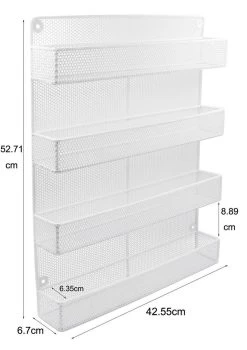 QUVIO Groot Kruidenrek - Staal - Wit - Ophangbaar - Voor 32 Kruidenpotjes - 4 Laags -Schoonmaakmiddelen 848x1200 3