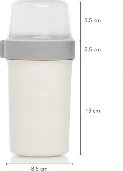 Lock&Lock Yoghurt Beker To Go - Muesli Beker To Go - Lunchbeker - Salade To Go - Saladebox - Large - 760 Ml + 310 Ml - Wit -Schoonmaakmiddelen 862x1200