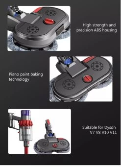 -Nieuw Model- Elektrische Mop Dweil Voor Dyson Steelstofzuiger - Led Licht- Spray Functie- Dweilsysteem Voor V7 / V8 / V10 / V11 Series - Vloerwisser - Vloermop -Schoonmaakmiddelen 870x1200