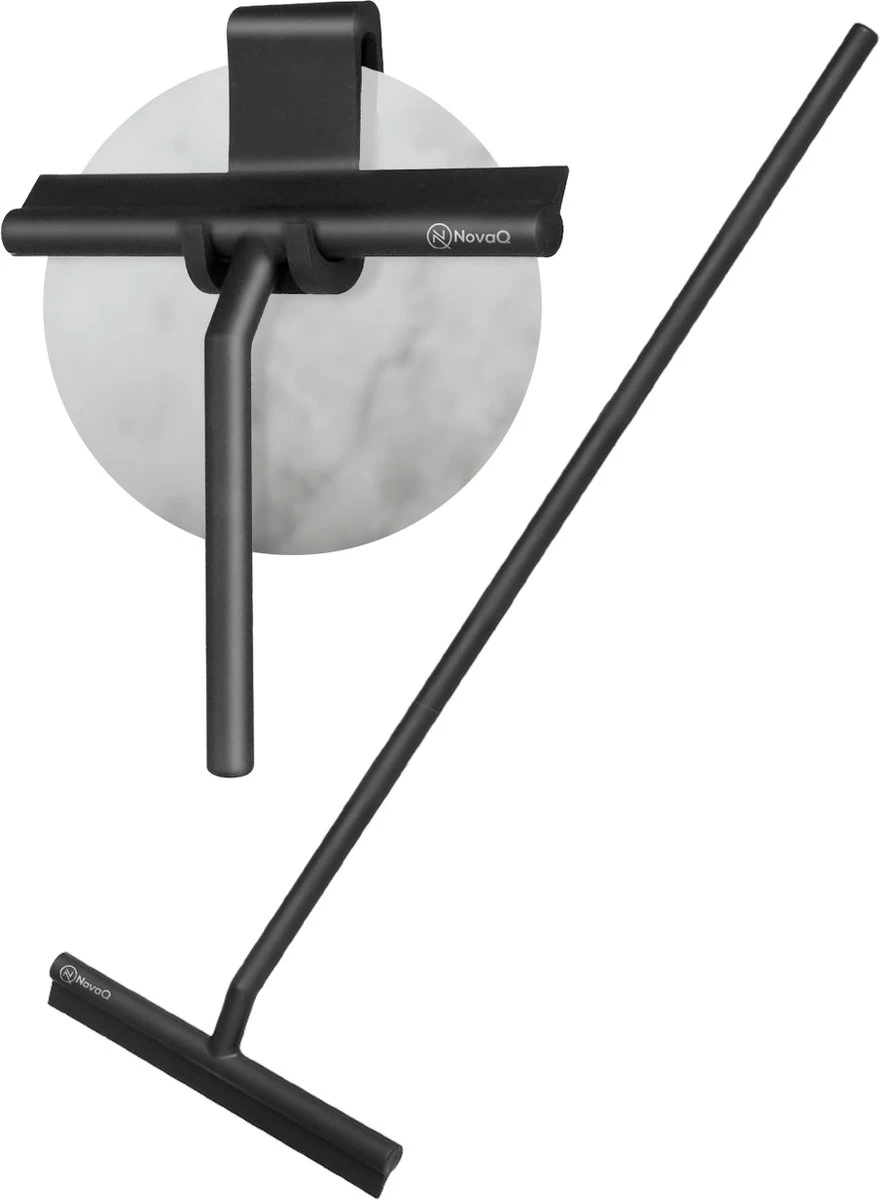 NovaQ® Vloerwisser Met Steel - Vloertrekker Met Steel - Douchewisser Zwart - Raamwisser Douche - Badkamer Trekker - Vloerwisser Zwart 2 In 1 Set Inclusief Ophanghaken 3 NovaQ® Vloerwisser Met Steel - Vloertrekker Met Steel - Douchewisser Zwart - Raamwisser Douche - Badkamer Trekker - Vloerwisser Zwart 2 In 1 Set Inclusief Ophanghaken