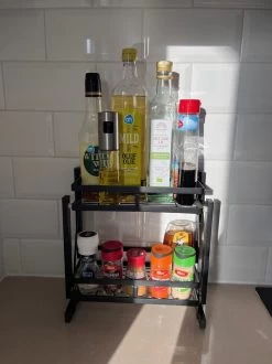 Merkloos Inklapbaar Kruidenrek - 2-laags Keukenrek - Aanrecht Organizer - Kruiden Etàgere - Staand Keukenrek -Schoonmaakmiddelen 899x1200 22