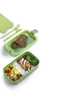 Curver Lunch&Go - Vershouddoos - Lunchbox - Inclusief Bestek - 2/3 Compartimenten - Groen -Schoonmaakmiddelen 900x1200 9