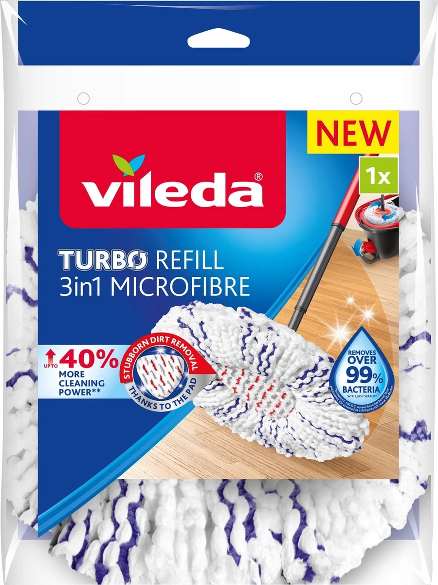 Vileda TURBO 3in1 - Vervanging - Microvezel 10 Vileda TURBO 3in1 - Vervanging - Microvezel - Afbeelding 8