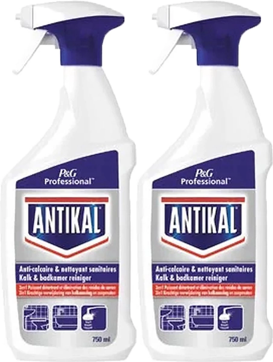 Antikal Kalk En Badkamerreiniger 2in1 Spray 2x750 Ml 3 Antikal Kalk En Badkamerreiniger 2in1 Spray 2x750 Ml