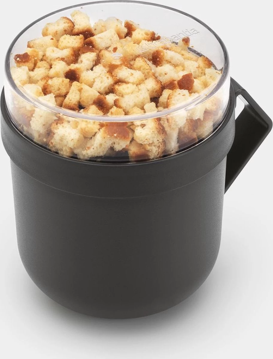 Brabantia Make & Take Soepbeker - 0,6 L - Kunststof - Dark Grey 4 Brabantia Make & Take Soepbeker - 0,6 L - Kunststof - Dark Grey - Afbeelding 2