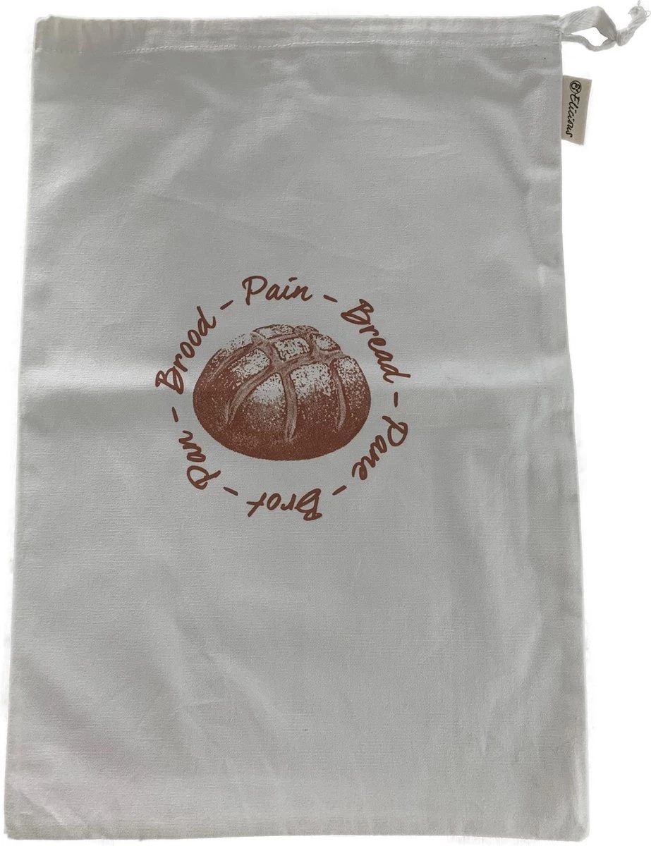 Elicious® - Broodzak - Herbruikbaar - Biologisch Katoen - GOTS Certificaat - Wasbaar - Zero Waste - Herbruikbare Zak 8 Elicious® - Broodzak - Herbruikbaar - Biologisch Katoen - GOTS Certificaat - Wasbaar - Zero Waste - Herbruikbare Zak - Afbeelding 6