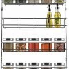 KitchenBrothers Ophangbaar Kruidenrek Voor 32 Kruidenpotjes - Spice Rack – Keuken Rek - Kruiden Organizer - Specerijen Opbergen - 4 Laags - 40 X 6.3 X 50 Cm - RVS