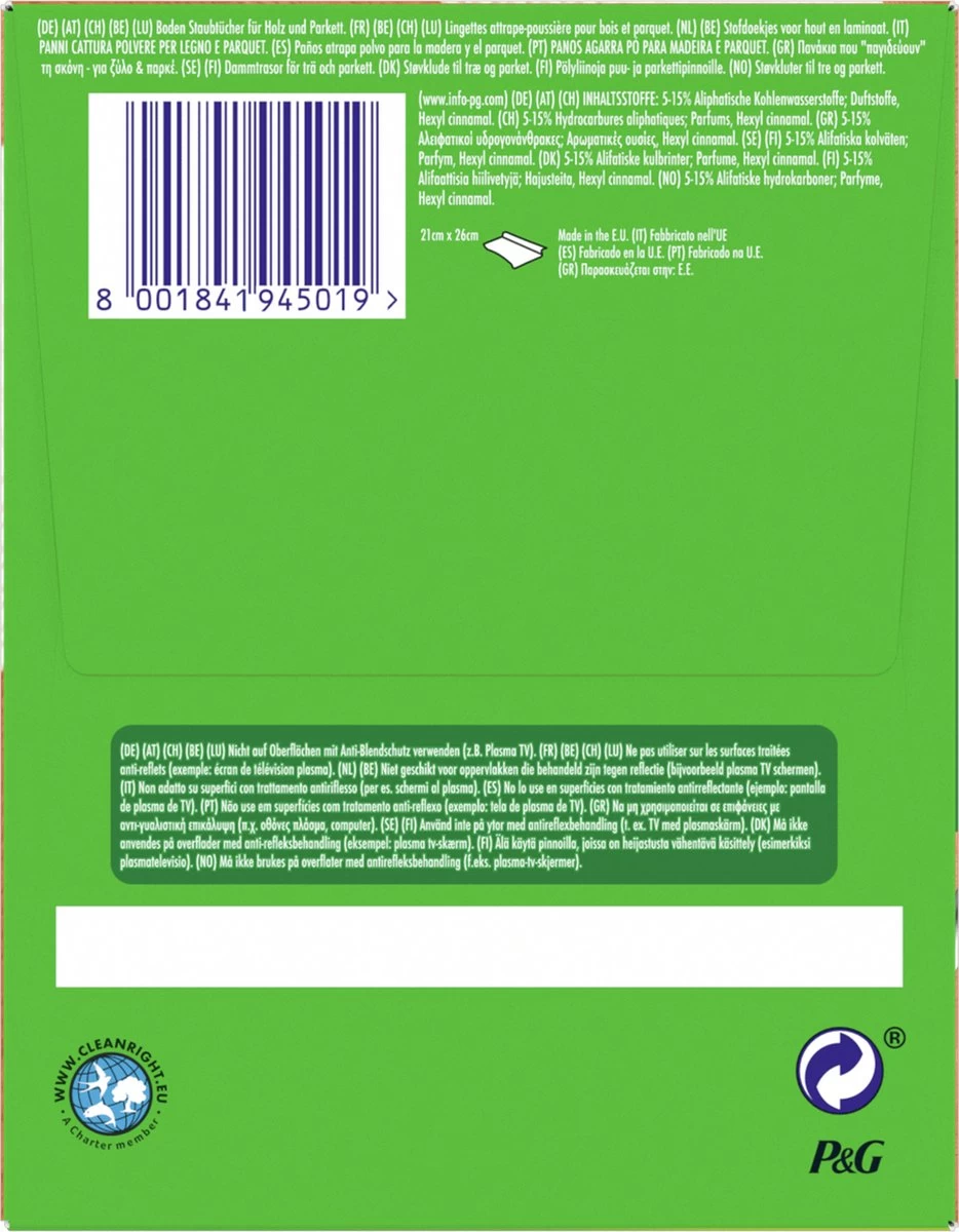 Swiffer Vloerdoekjes Houten Vloeren - Parket - Laminaat - 34 Stuks 9 Swiffer Vloerdoekjes Houten Vloeren - Parket - Laminaat - 34 Stuks - Afbeelding 7