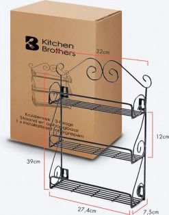 KitchenBrothers Kruidenrek - Staand En Ophangbaar - Voor 21 Potjes - 3 Laags - Metaal 14 KitchenBrothers Kruidenrek - Staand En Ophangbaar - Voor 21 Potjes - 3 Laags - Metaal -Schoonmaakmiddelen 945x1200 4