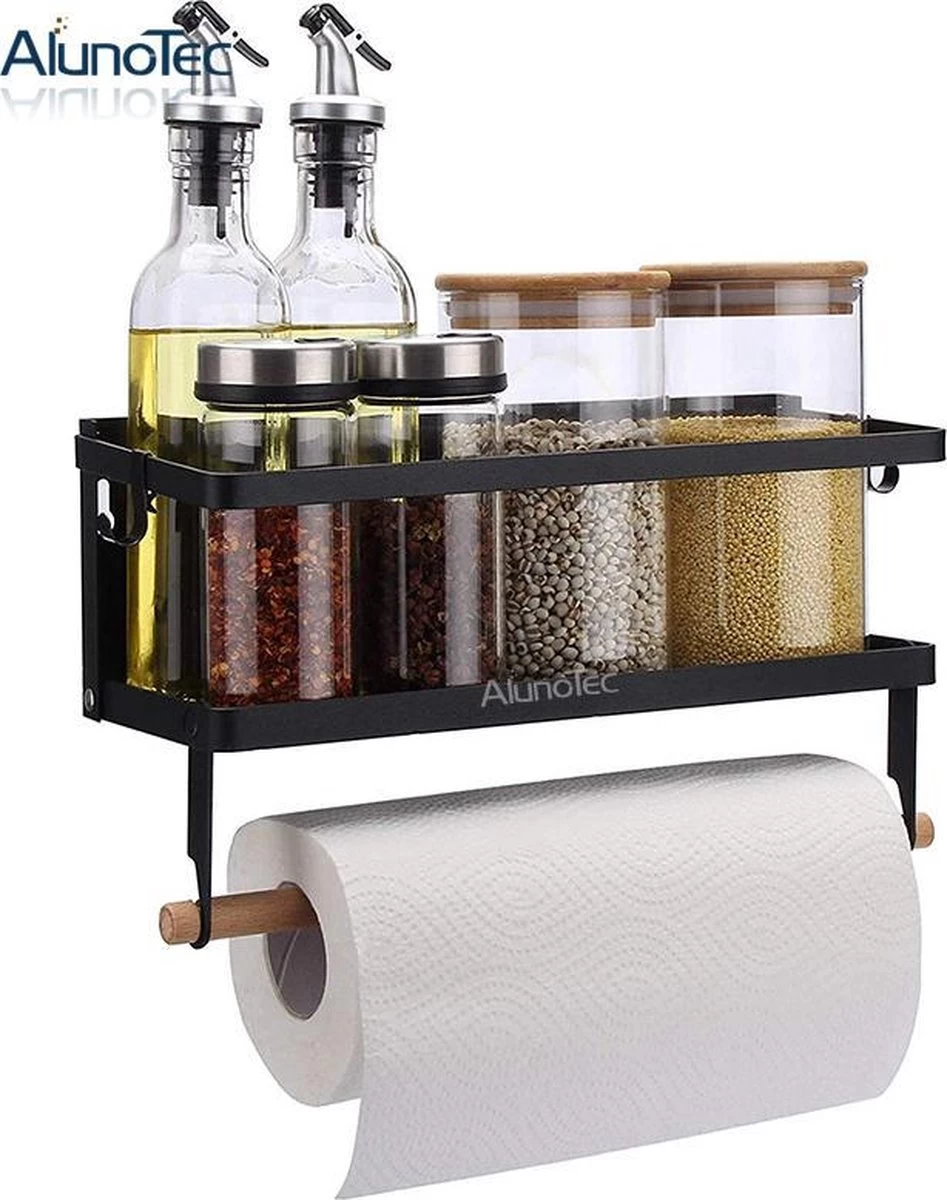 Merkloos Kruidenrek Zwart - Multifunctioneel Ophangbaar Keukenrek - Keukenrolhouder Zwart - Multifunctioneel Kruidenrek - Magnetisch Kruidenrek - Keuken Organizer - Koelkast Rek 4 Merkloos Kruidenrek Zwart - Multifunctioneel Ophangbaar Keukenrek - Keukenrolhouder Zwart - Multifunctioneel Kruidenrek - Magnetisch Kruidenrek - Keuken Organizer - Koelkast Rek - Afbeelding 2