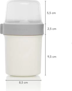 Lock&Lock Yoghurtbeker - Yoghurt Beker To Go - Muesli Beker To Go - Lunchpot - Lunchbeker - Medium - 560 Ml + 310 Ml - Wit -Schoonmaakmiddelen 952x1200 2
