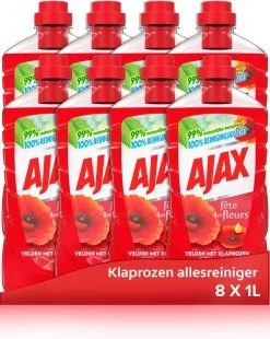 Ajax® Ajax Allesreiniger Fête Des Fleur Rode Bloem 8 X 1L - Voordeelverpakking