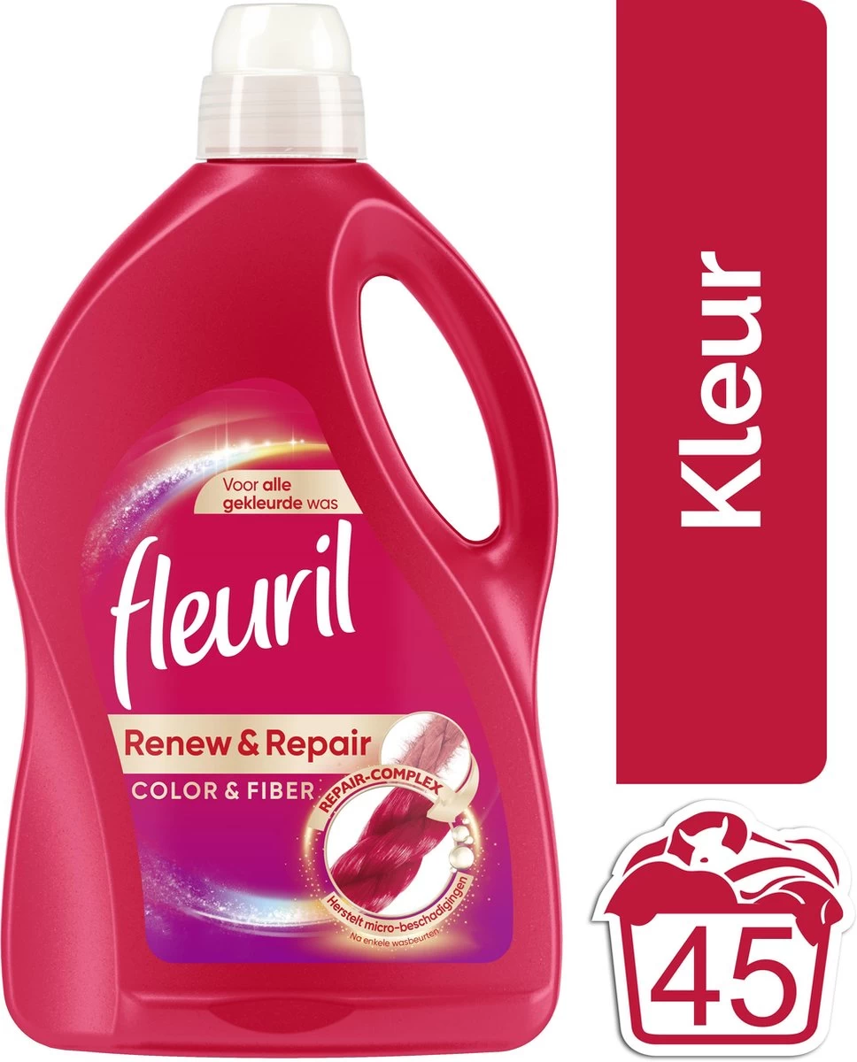 Fleuril Color & Fiber - Vloeibaar Wasmiddel - Gekleurde Was - 45 Wasbeurten 5 Fleuril Color & Fiber - Vloeibaar Wasmiddel - Gekleurde Was - 45 Wasbeurten - Afbeelding 3