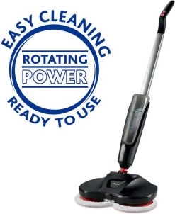 VILEDA® | Looper | Elektrische Vloerwisser | Vileda Dweil | Vileda Mop | Spray Mop | Vloerwisser | Vloerreiniger | Draadloos | Incl. 2 Rode Microvezeldoeken -Schoonmaakmiddelen 981x1200