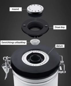 Koffiebonen Opbergbus- Koffiebonen Bewaren - Nieuw Voedsel Bewaren - Kitchen Merchandise - Vooraadbus - Bewaardozen - Kitchen Merchandise - 1.8L Vooraadpot - Voorraadpotten - Gebroken Wit Kleur - Opslagtank Voor Gedroogd Fruit- Opslag Van Koffiebonen -Schoonmaakmiddelen 995x1200 2